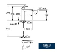 MEDIDAS MONOMANDO LAVABO EUROSMART GROHE